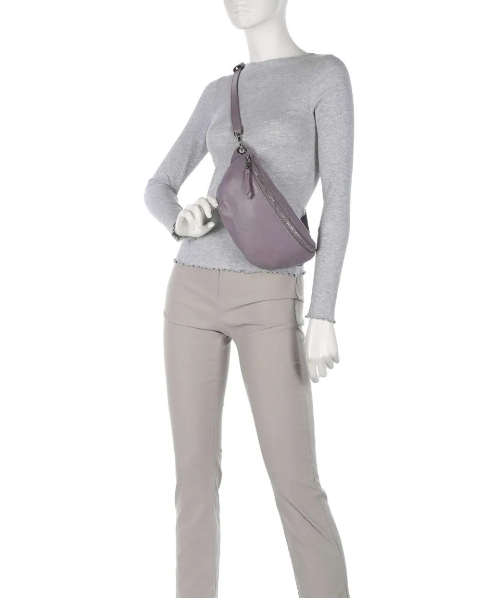 Tavia Sheep Natural Fanny pack sheepskin leather violet