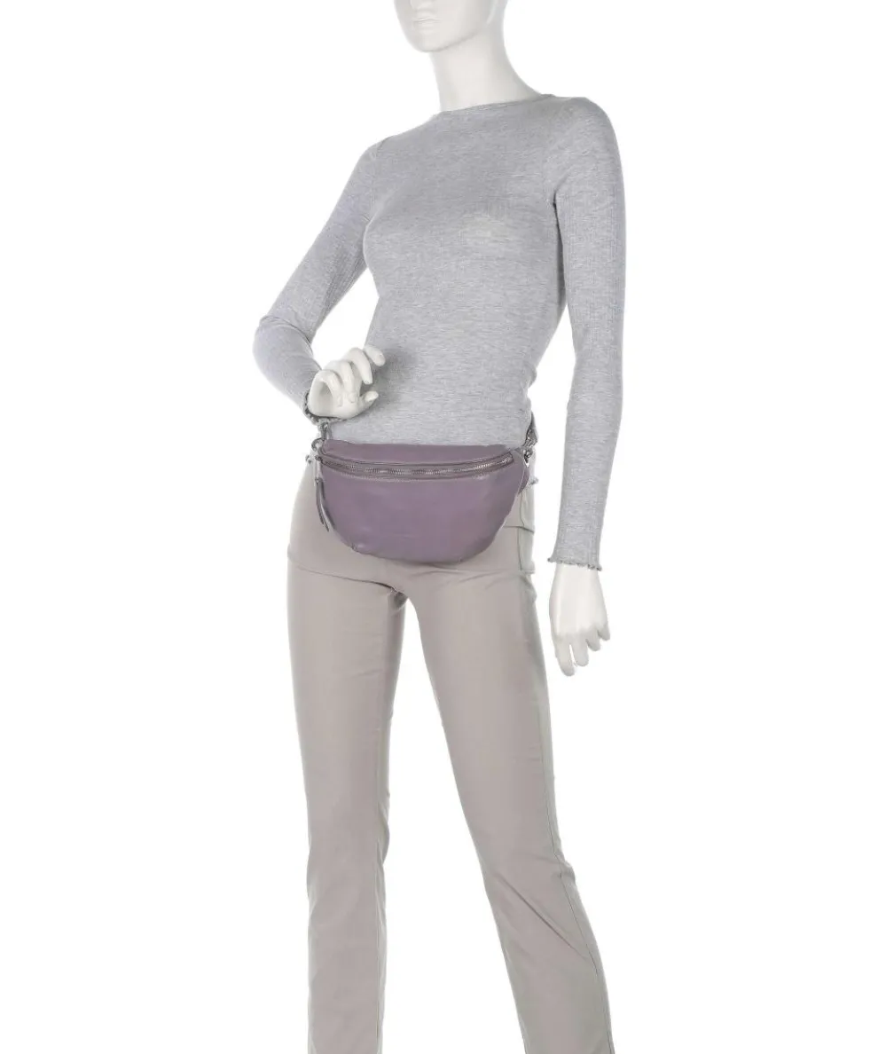 Tavia Sheep Natural Fanny pack sheepskin leather violet