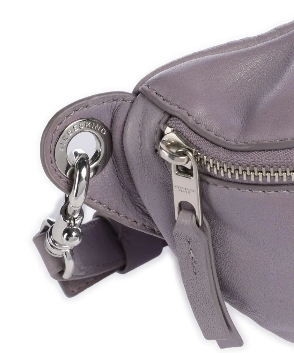 Tavia Sheep Natural Fanny pack sheepskin leather violet