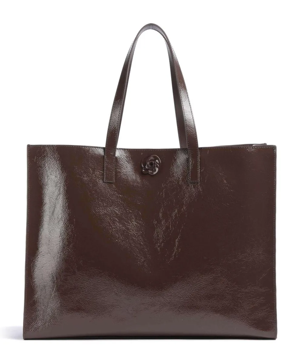 Rousah Tote bag grained cow leather dark brown