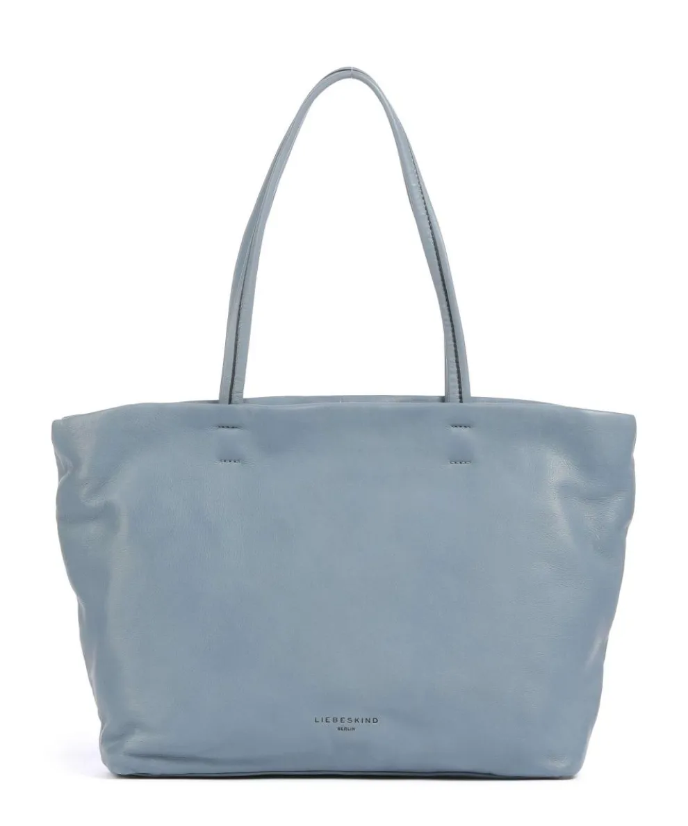 Hera Sheep Natural L Tote bag sheepskin leather blue-grey