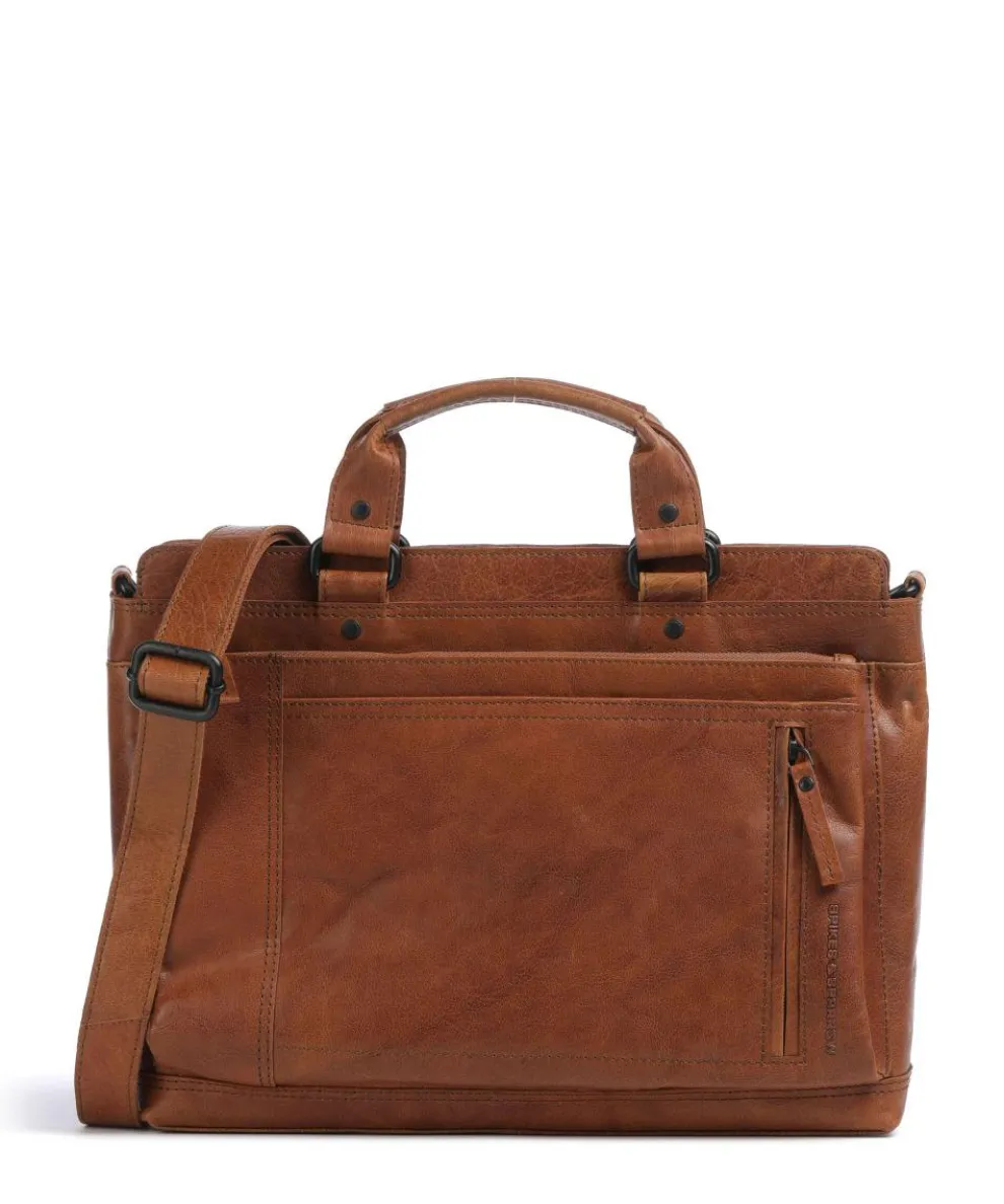 Bronco Bennie Briefcase 14″ fine grain leather cognac