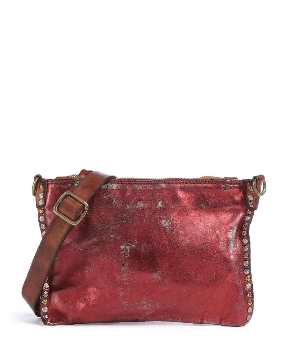 Crossbody bag fine grain cow leather red