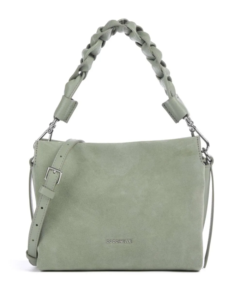 Boheme Suede Handbag brushed cow leather greygreen