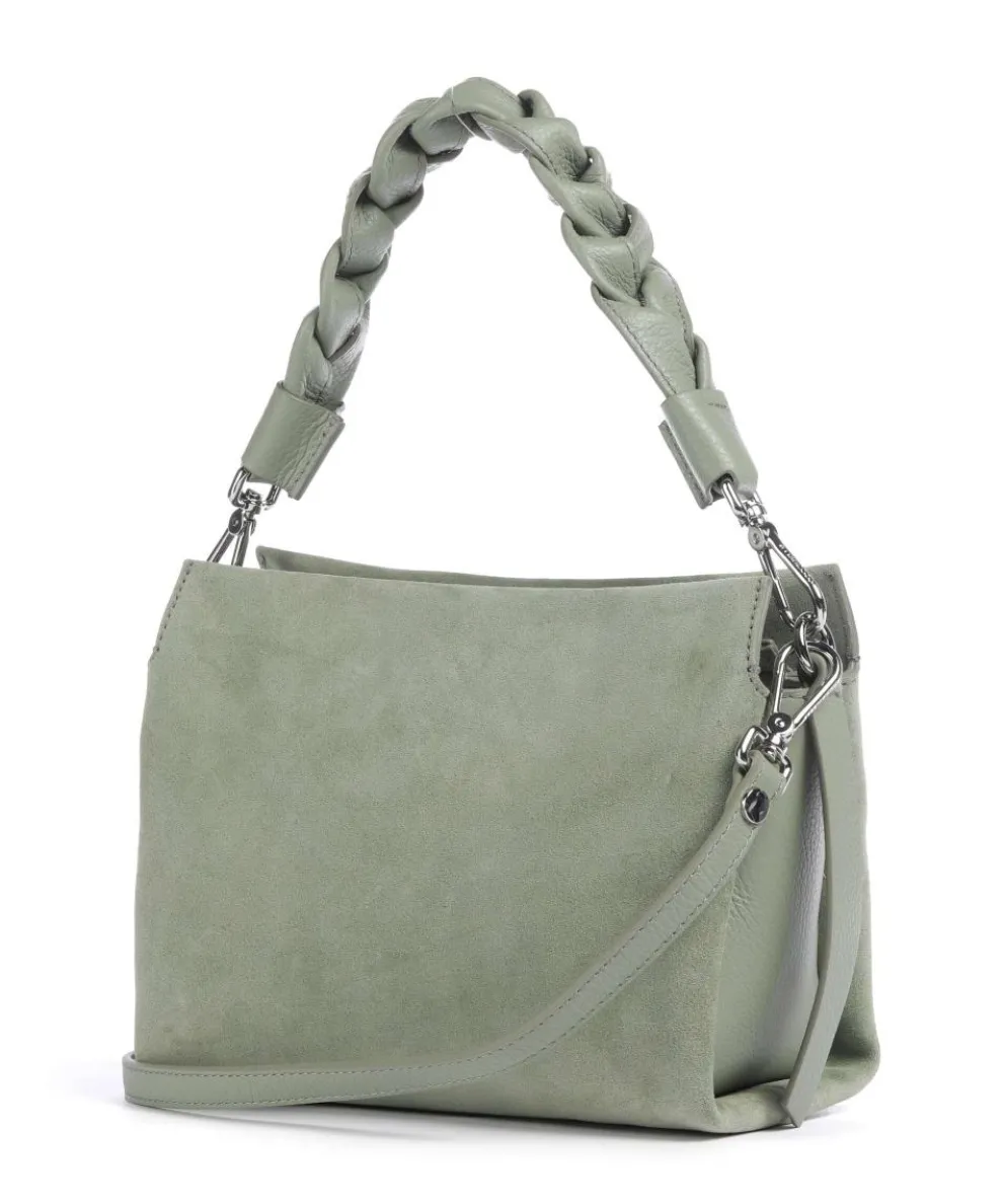 Boheme Suede Handbag brushed cow leather greygreen