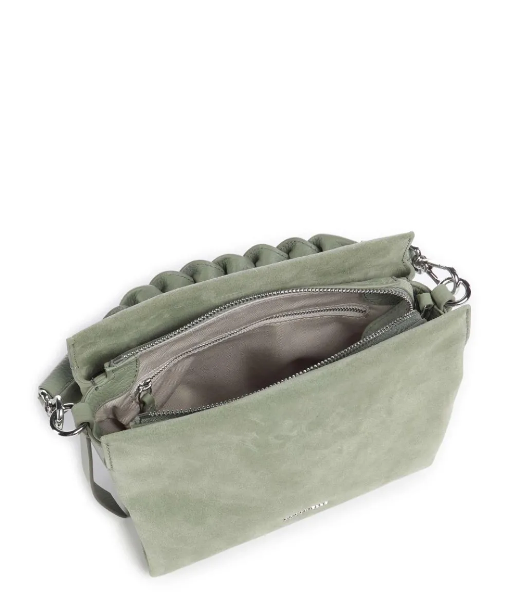 Boheme Suede Handbag brushed cow leather greygreen