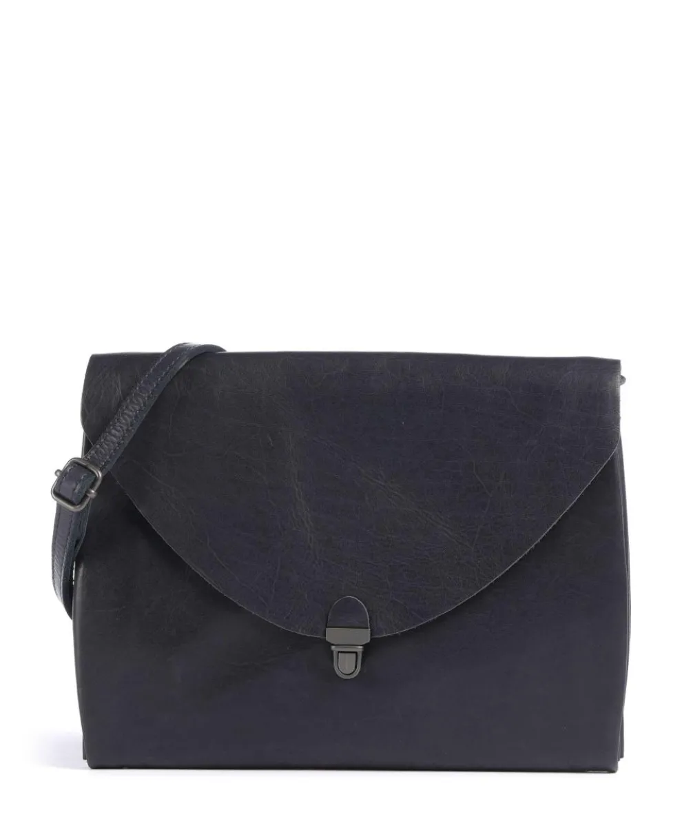 Fold Crossbody bag fine grain cow leather dark blue