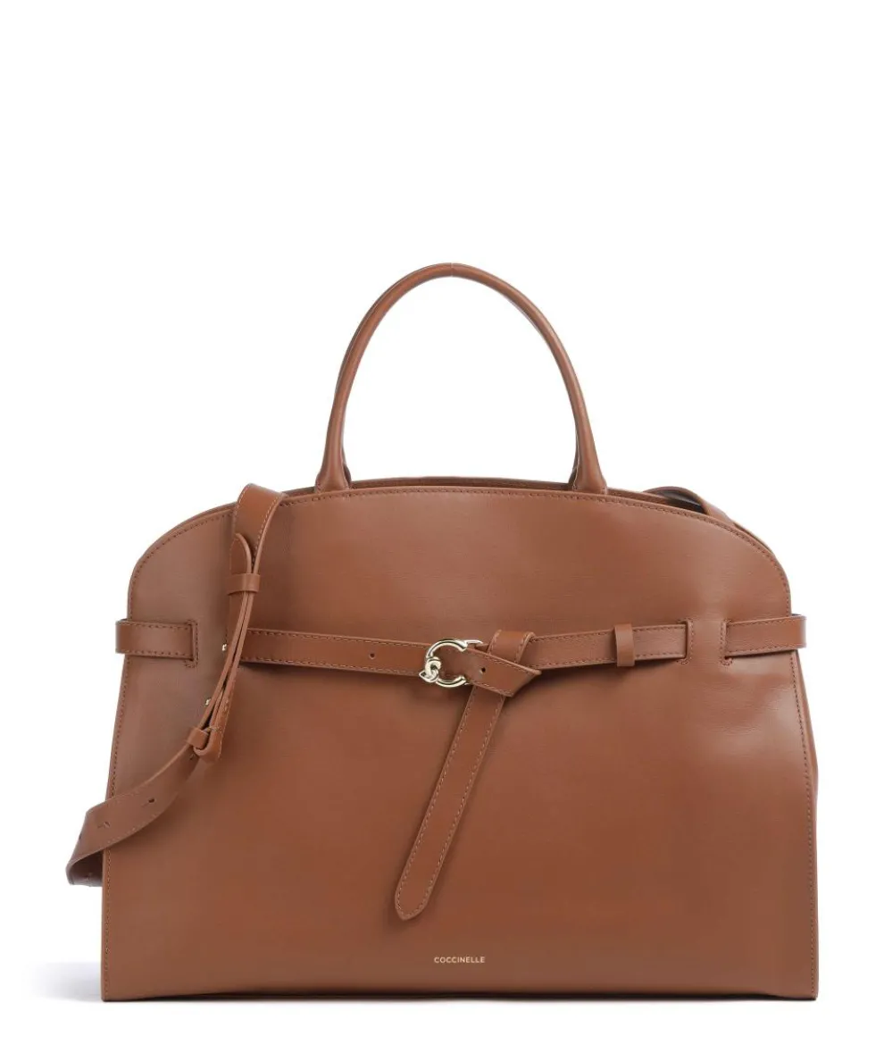 Sabine Handbag fine grain cow leather brown