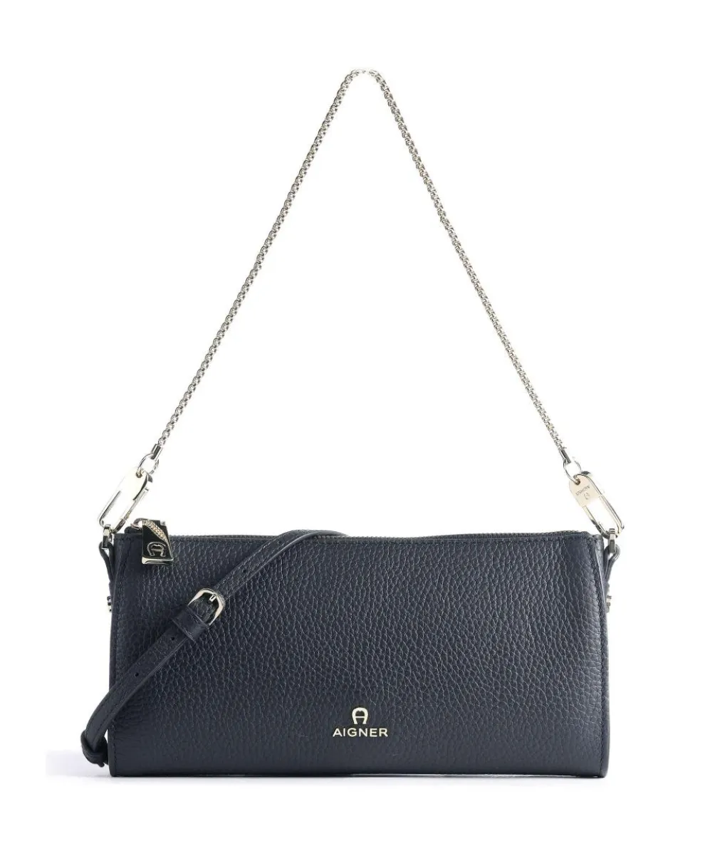 Ivy S Shoulder bag grained cow leather dark blue