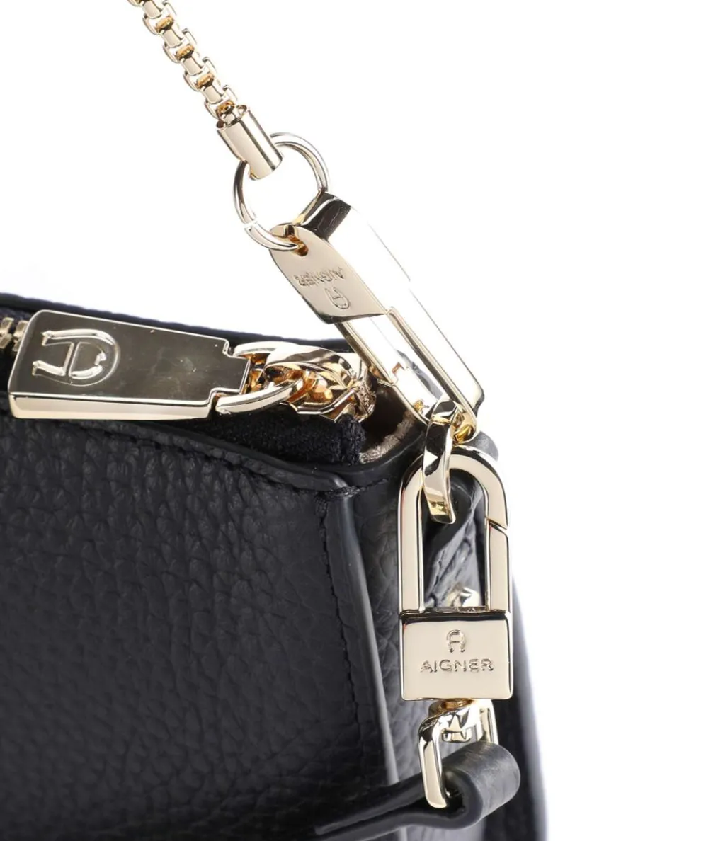 Ivy S Shoulder bag grained cow leather dark blue