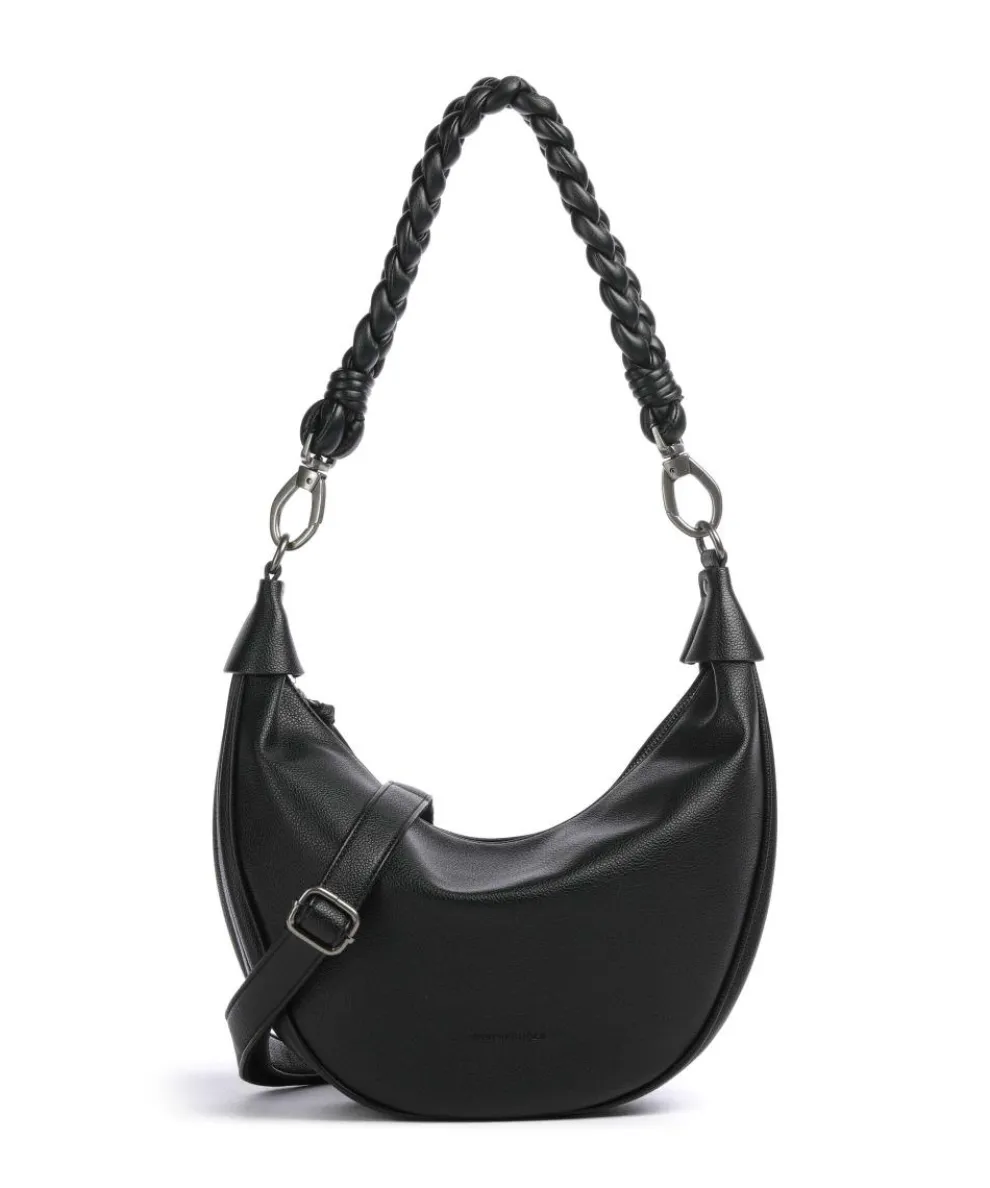 Good Vibes Only Hobo bag grained leather black