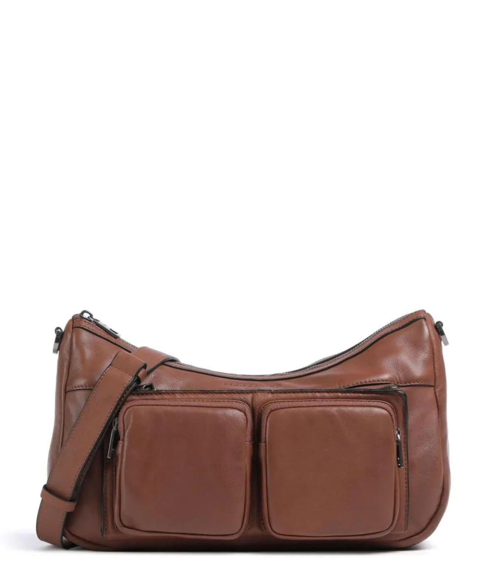 Maia Sheep Natural M Shoulder bag sheepskin leather dark brown
