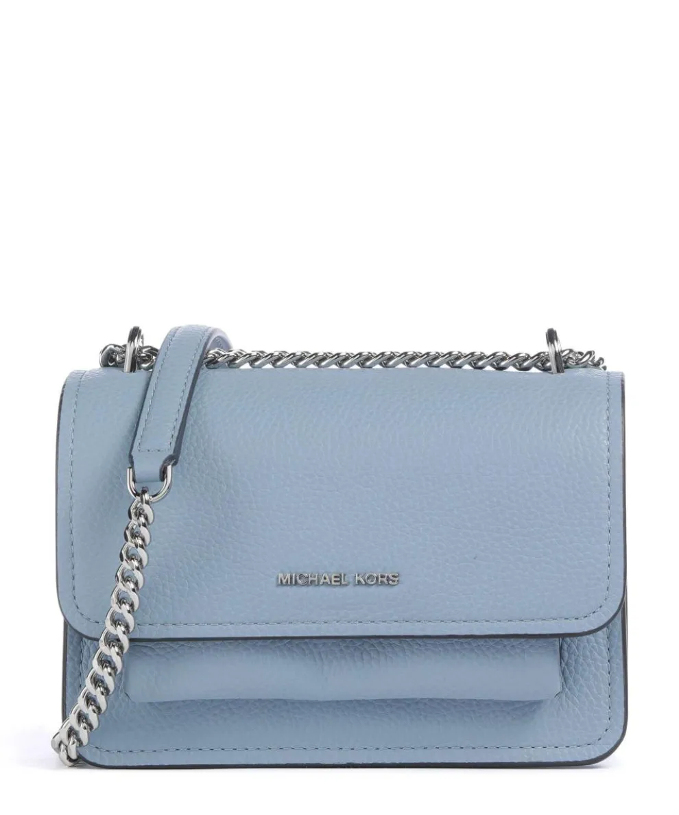 Claire Small Shoulder bag grained cow leather light blue