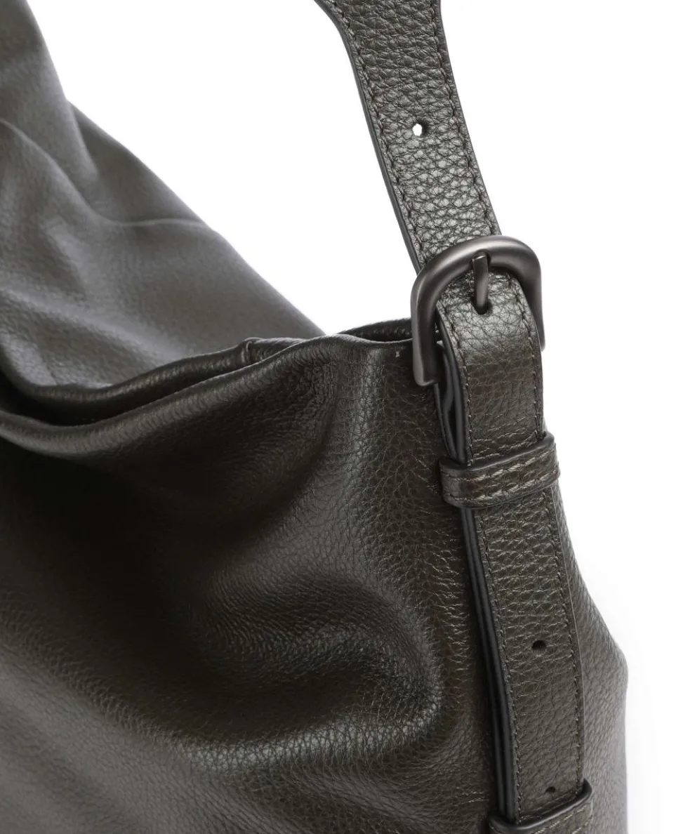 Philocalists Ally Hobo bag grained cow leather khaki