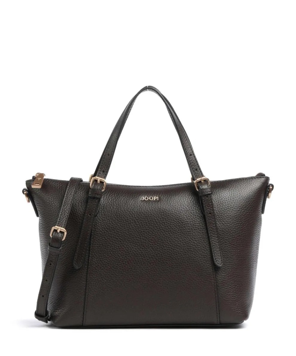 Giada Helena Handbag grained leather dark brown