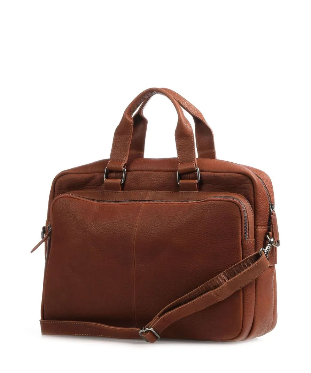 Antique Avery Briefcase 15″ grained leather cognac