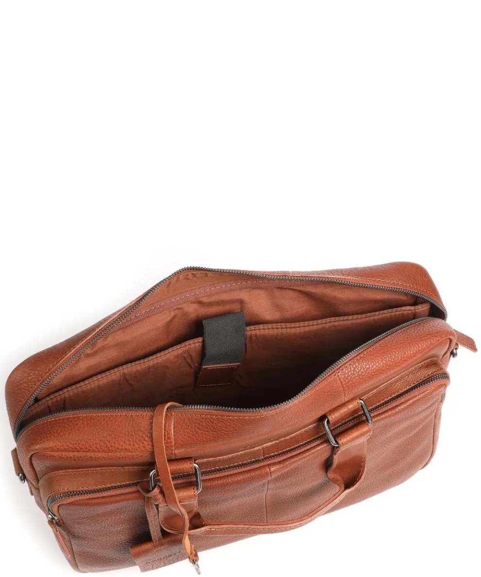 Antique Avery Briefcase 15″ grained leather cognac