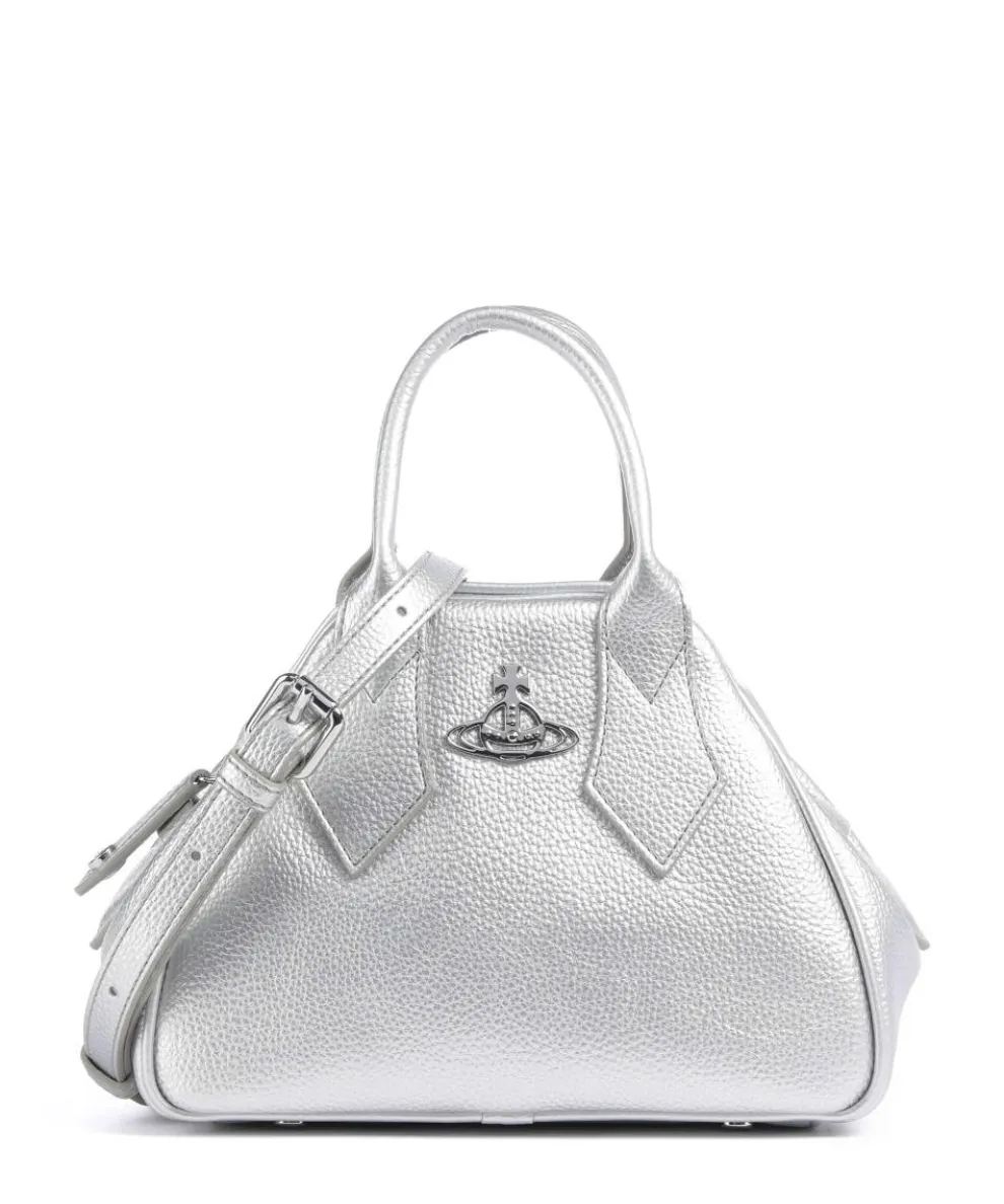 Yasmine Grain Small Handbag polyurethane silver