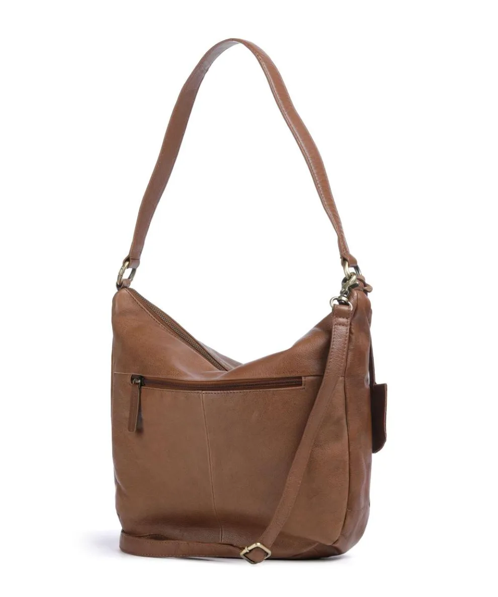Natural Norah Hobo bag grained cow leather brown