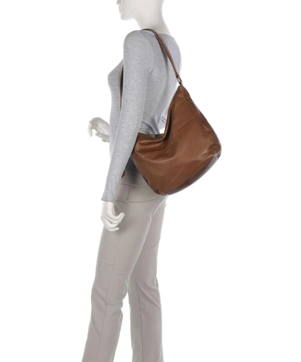 Natural Norah Hobo bag grained cow leather brown