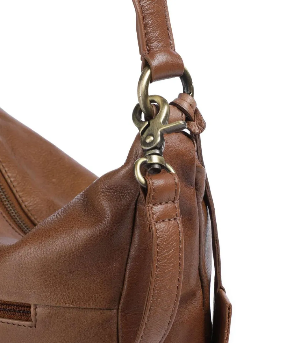 Natural Norah Hobo bag grained cow leather brown