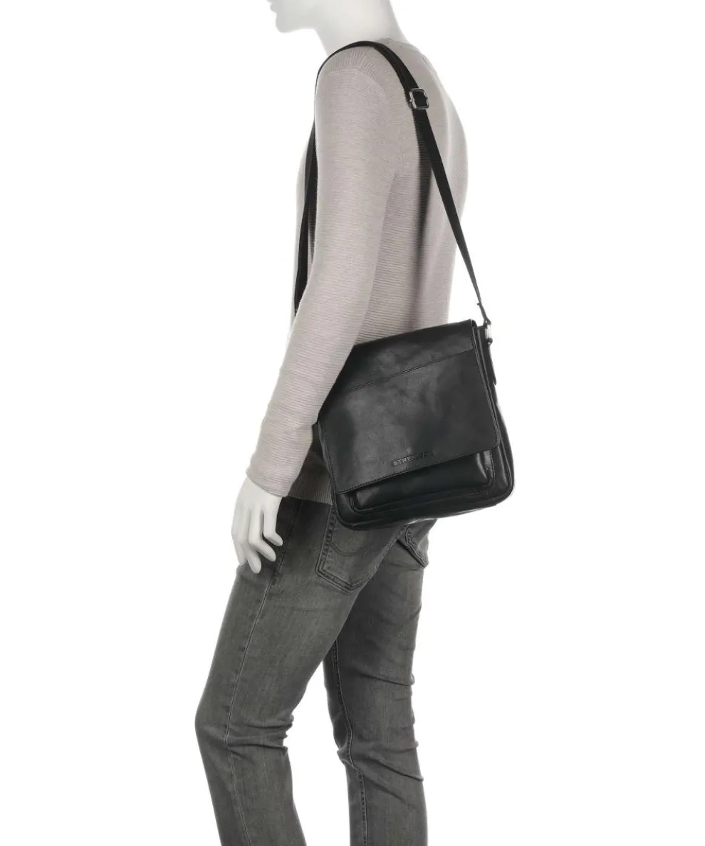Swiss Cottage Clint Crossbody bag grained leather black