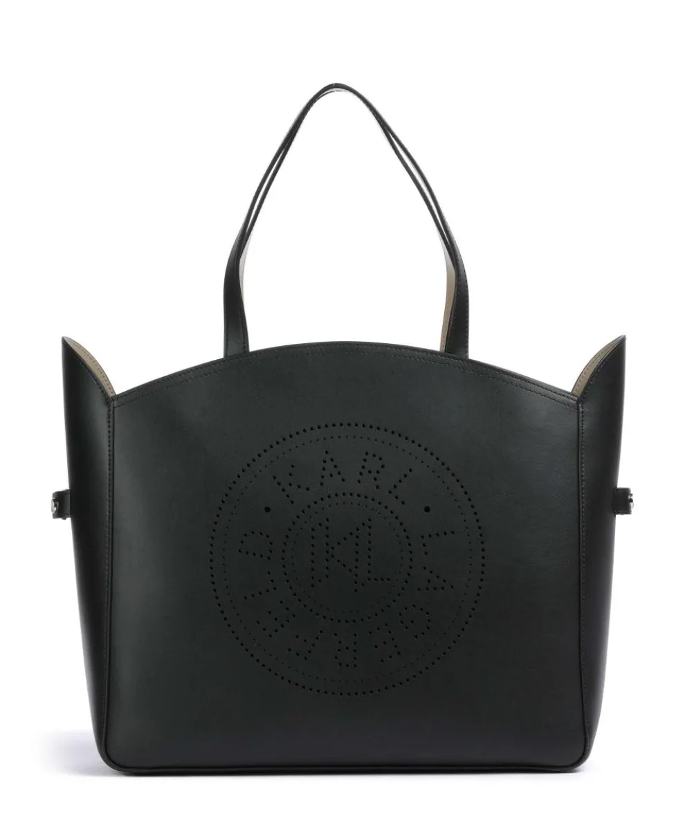 K/Circle Tote bag 15″ fine grain cow leather black