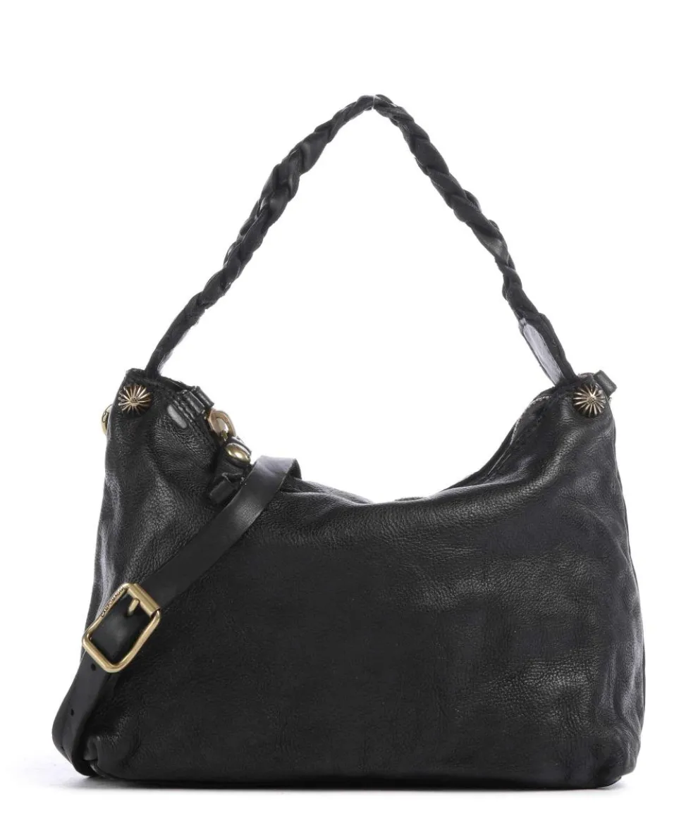 Shoulder bag grained cow leather black