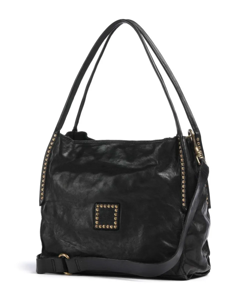 Hobo bag fine grain cow leather black
