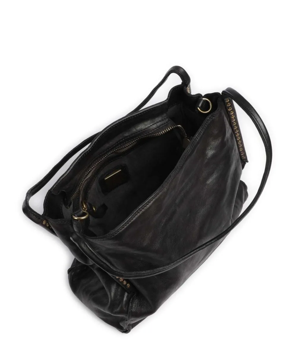 Hobo bag fine grain cow leather black