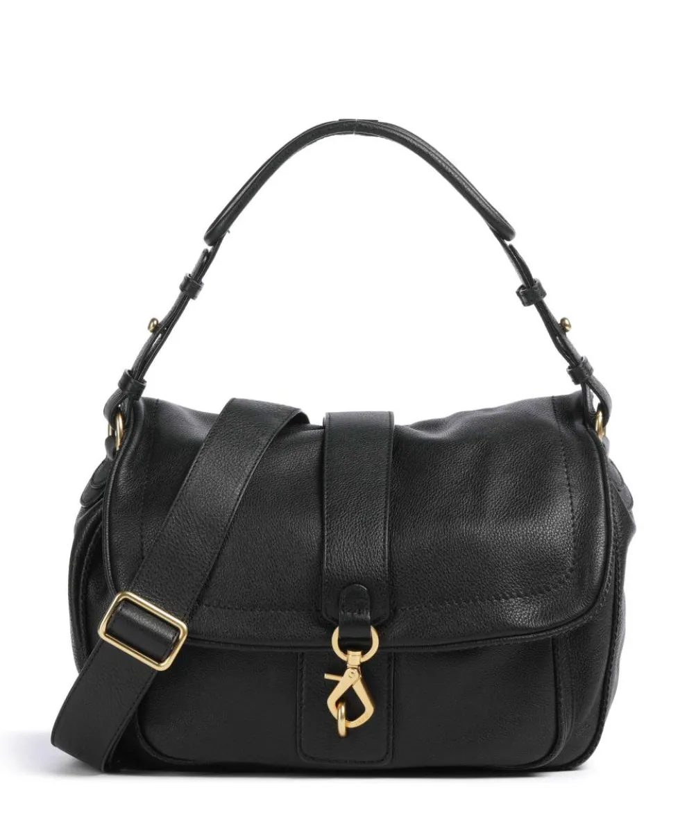 Dalia Star Saddle Hobo bag grained leather black