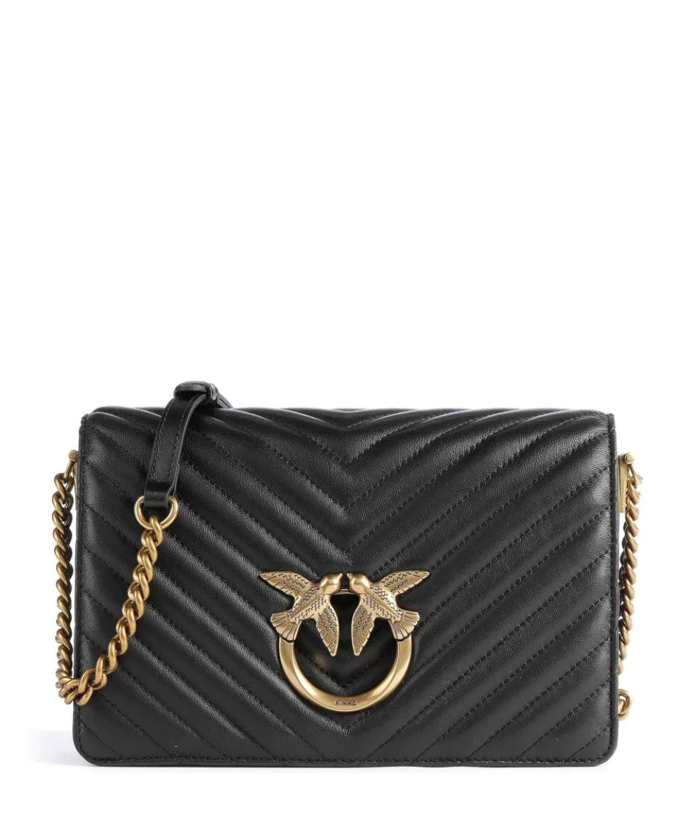 Love Click Classic Crossbody bag sheepskin leather black