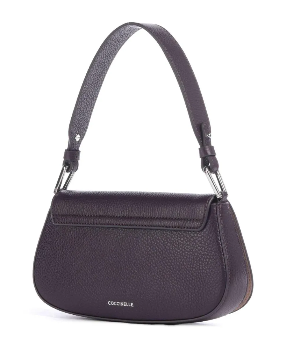 Myrtha Maxi Logo Shoulder bag grained leather plum
