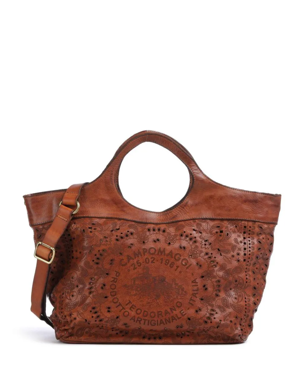 Tote bag fine grain cow leather cognac