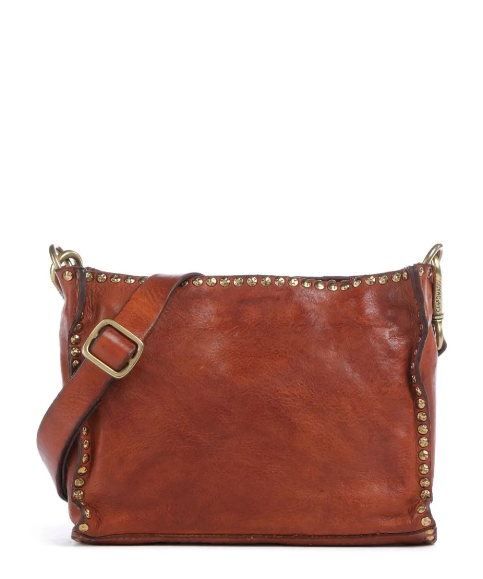 Crossbody bag fine grain cow leather cognac