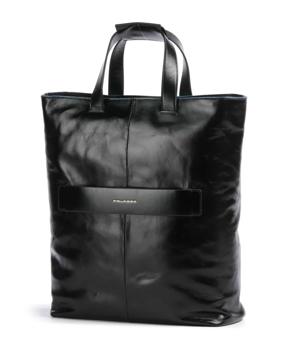 Blue Square Hobo bag 13″ fine grain cow leather black