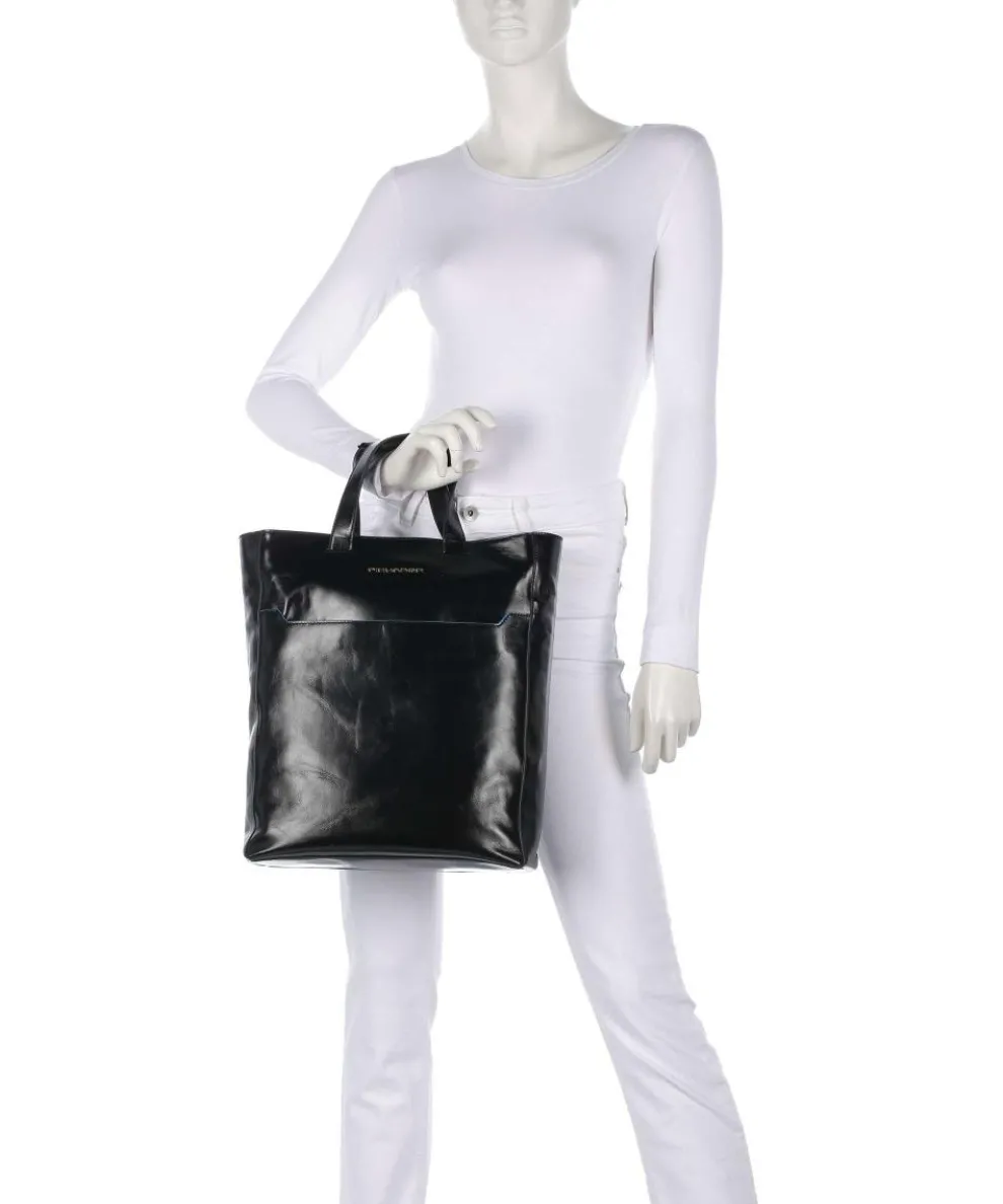 Blue Square Hobo bag 13″ fine grain cow leather black