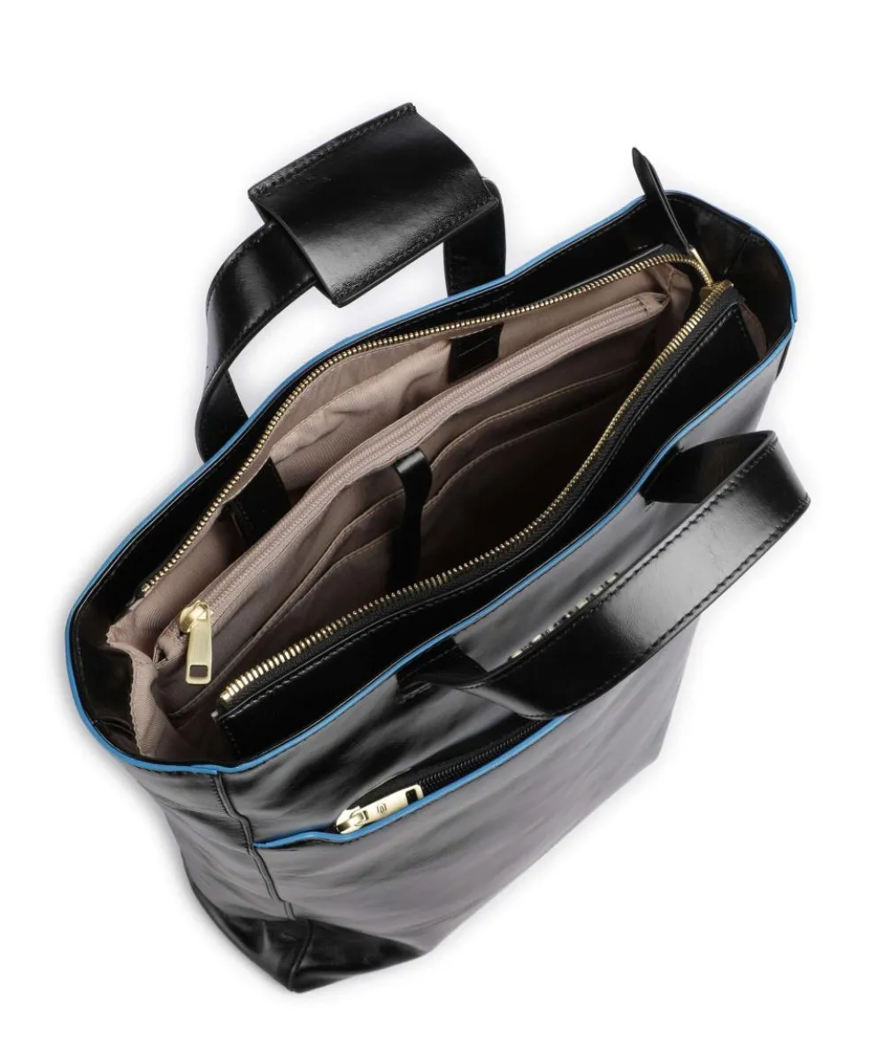 Blue Square Hobo bag 13″ fine grain cow leather black