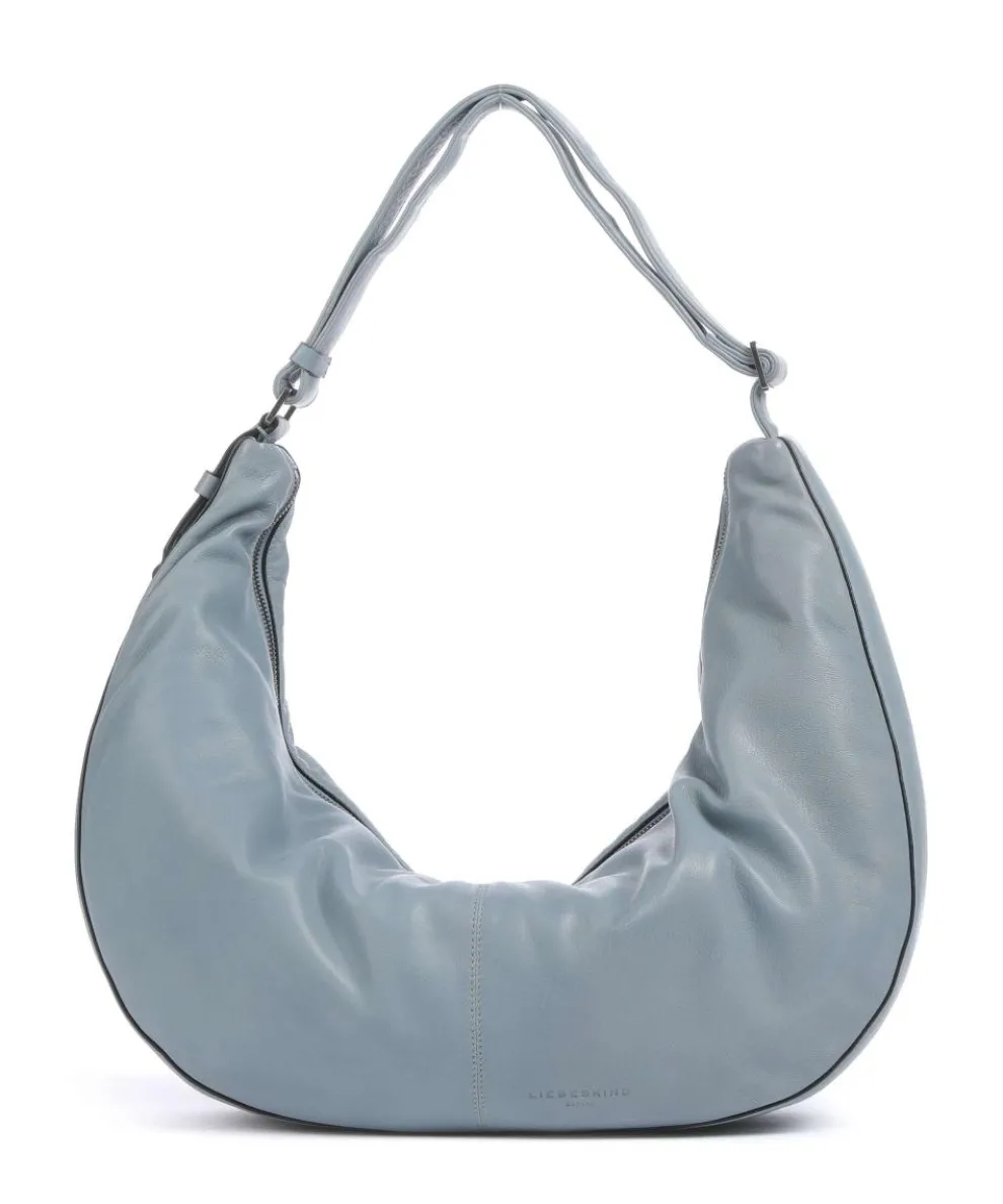 Moon Sheep Natural L Hobo bag sheepskin leather blue-grey