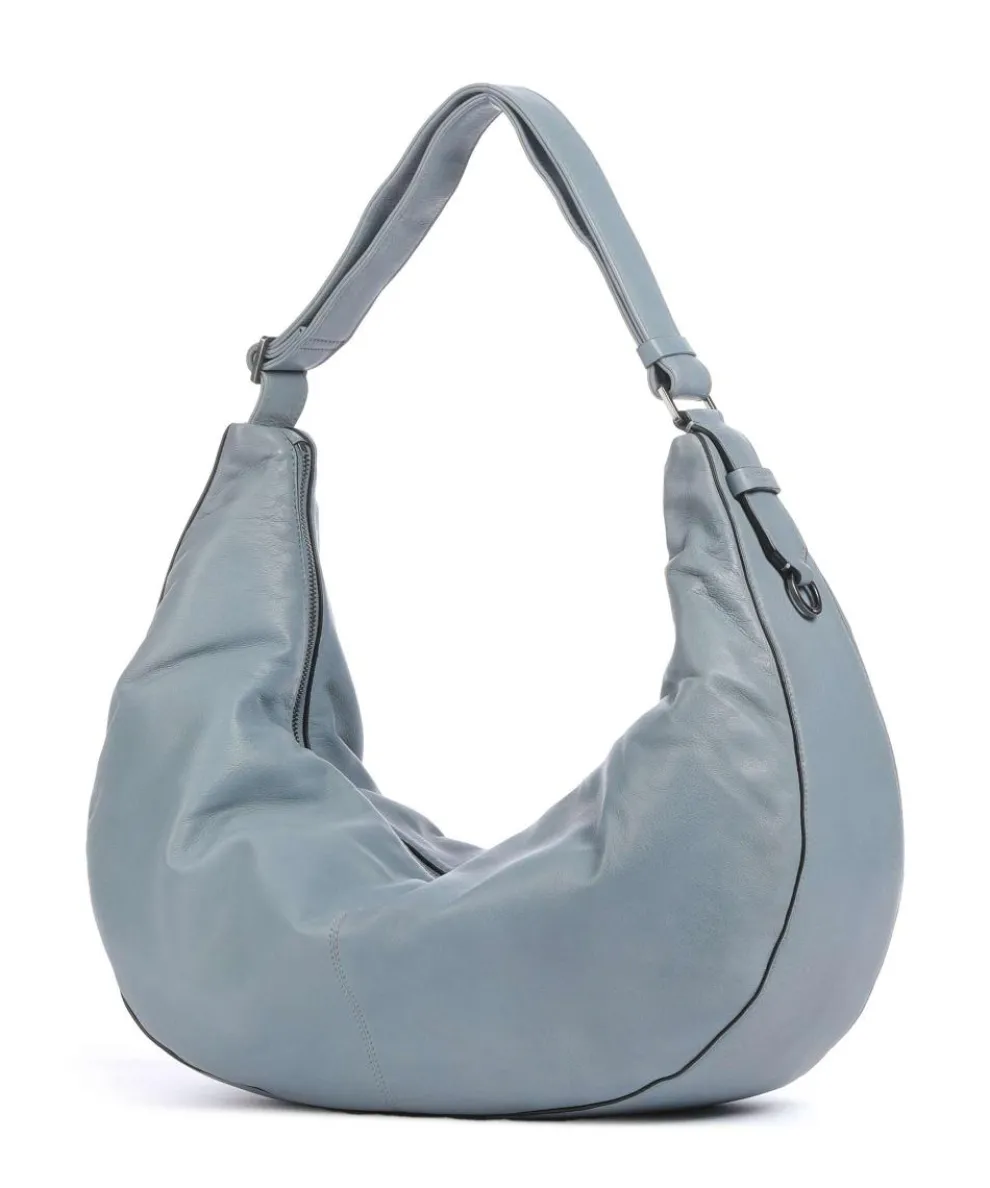 Moon Sheep Natural L Hobo bag sheepskin leather blue-grey