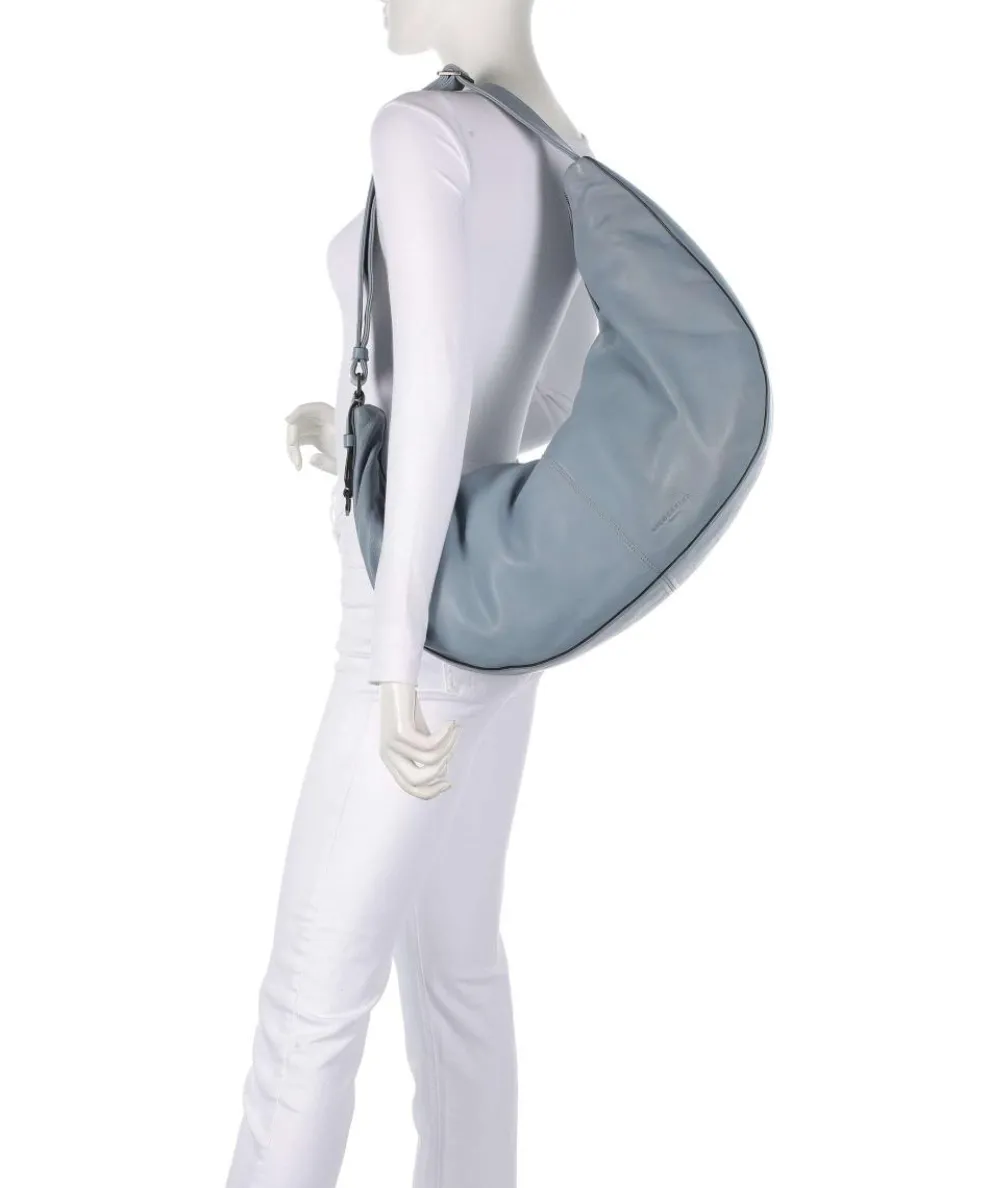 Moon Sheep Natural L Hobo bag sheepskin leather blue-grey