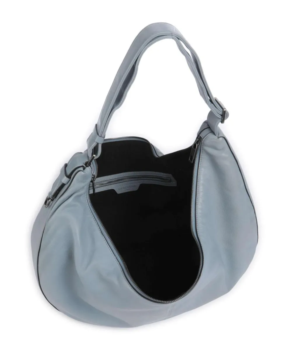 Moon Sheep Natural L Hobo bag sheepskin leather blue-grey