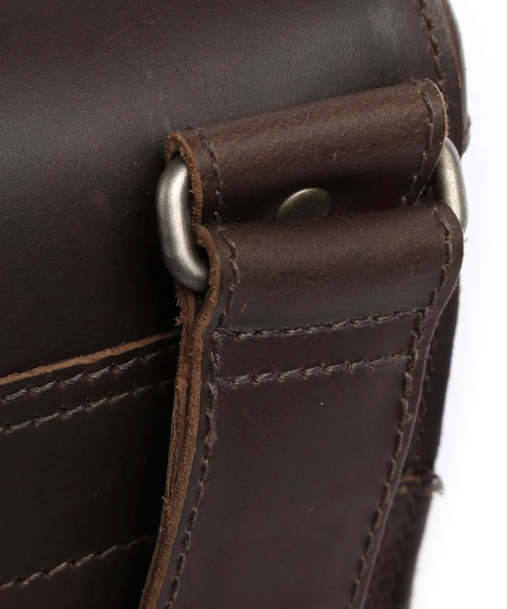 Hunter Jason Crossbody bag buffalo leather dark brown