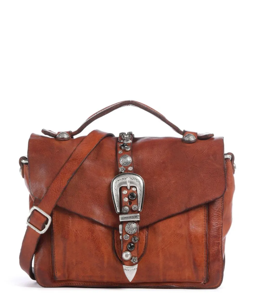 Handbag fine grain cow leather cognac