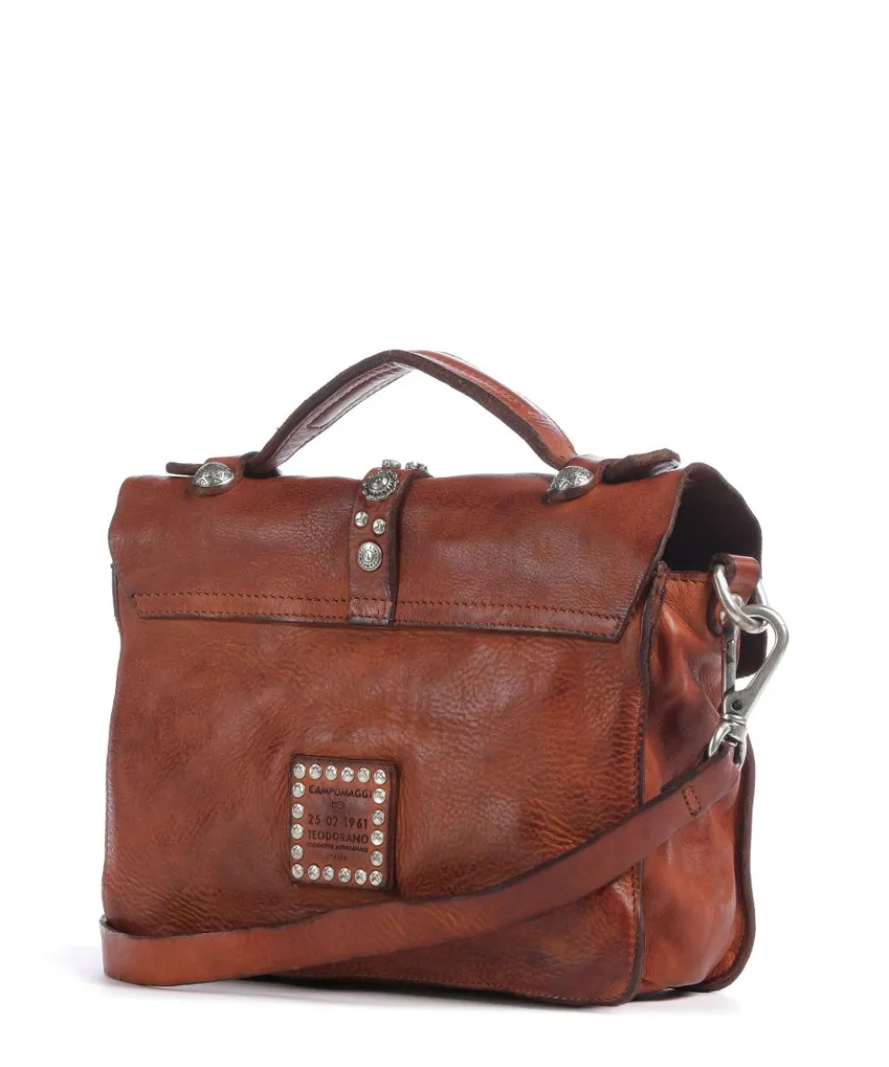 Handbag fine grain cow leather cognac