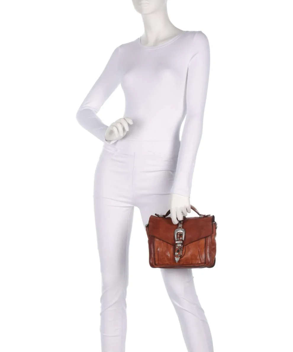 Handbag fine grain cow leather cognac