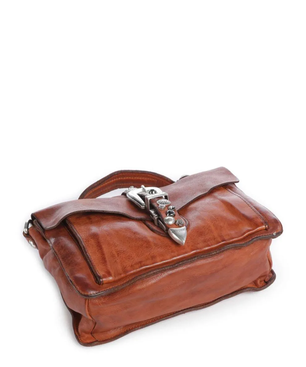 Handbag fine grain cow leather cognac
