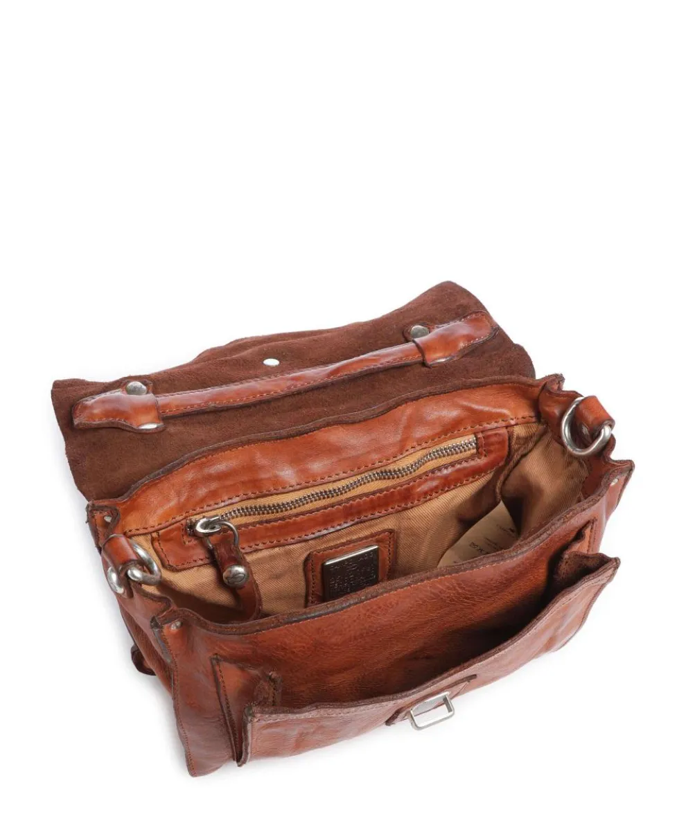 Handbag fine grain cow leather cognac