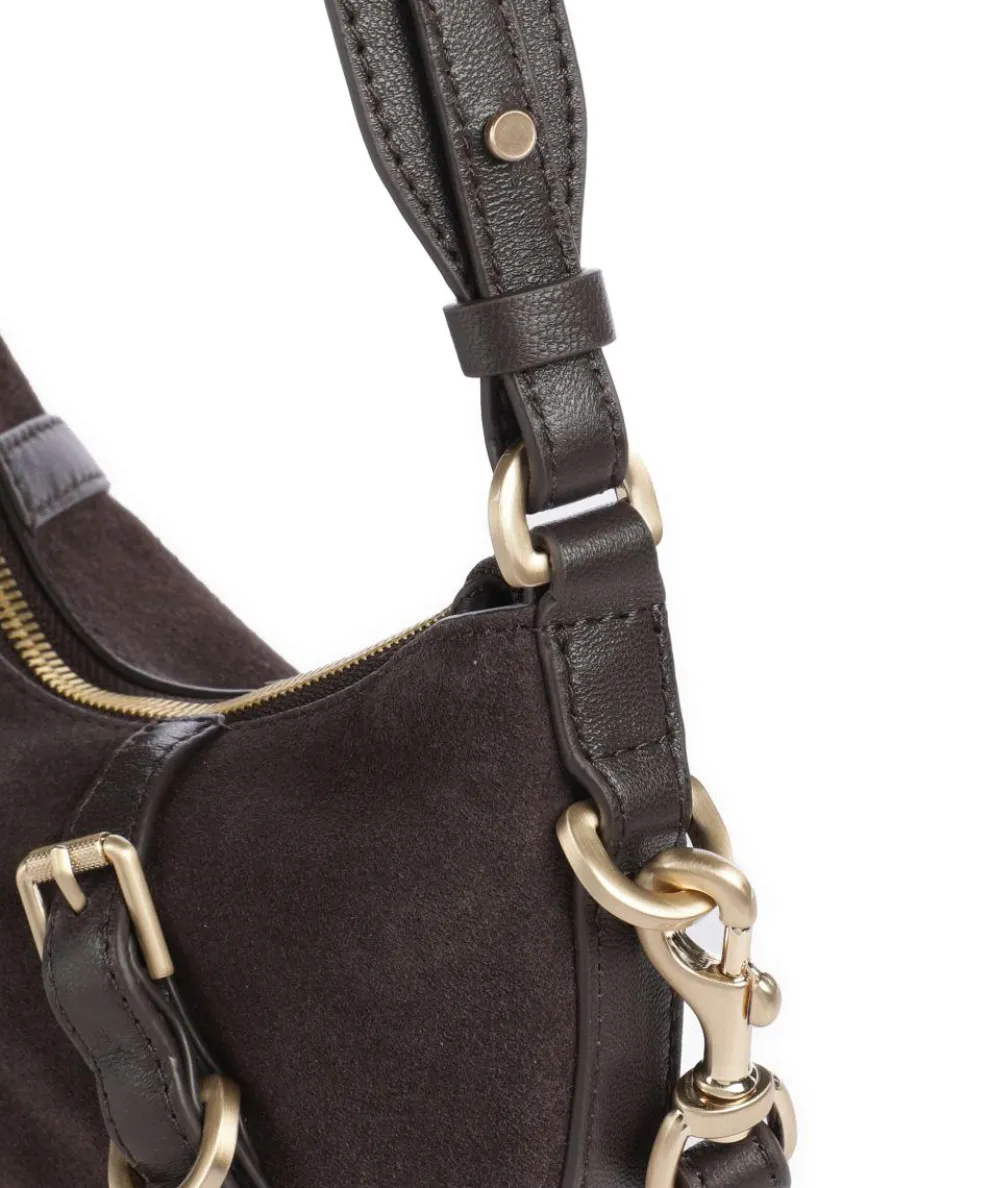 Enya Cozy Mini Shoulder bag brushed leather dark brown