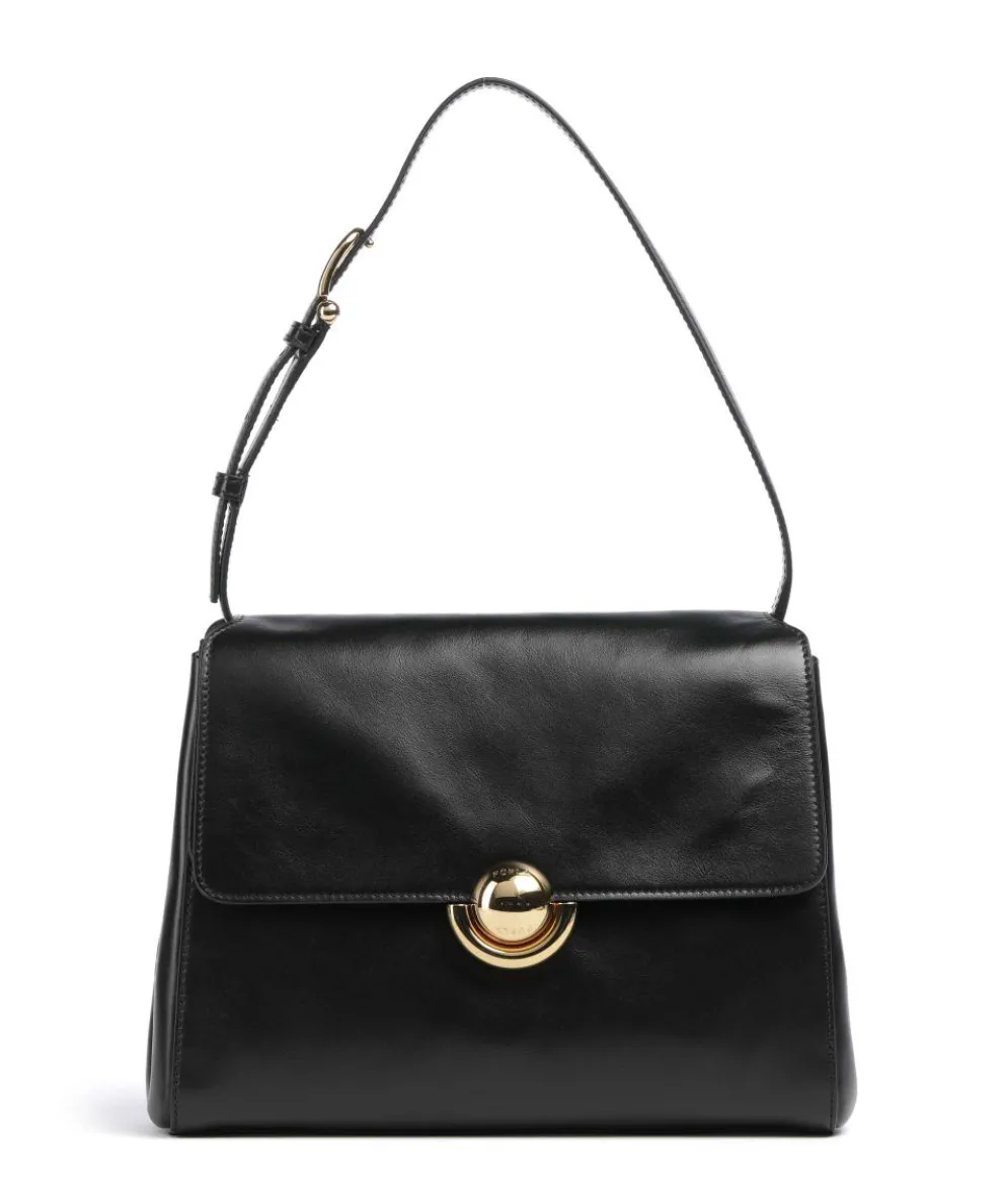 Domus S Shoulder bag fine grain leather black